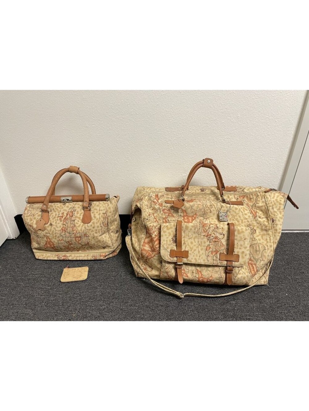 FRED’S INT’L ~ Set of 3 Wanderlust Map Travel Bag ~ Carry-on, Duffle & Coin Bag